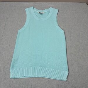 TOMMY BAHAMA - Teal Blue Cotton Blend Sleeveless Sweater Tank Top size Medium